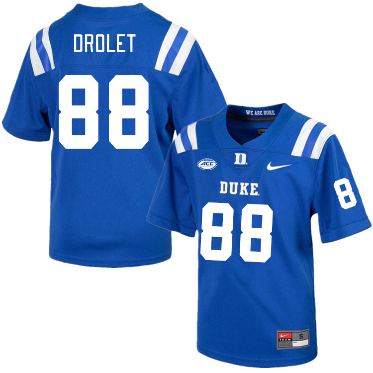 Duke Blue Devils #88 Vincent Drolet College Football Jerseys Stitched Sale-Royal
